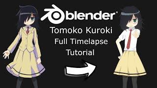 【 Blender 】Tomoko Kuroki Full Timelapse Modeling - Painting - Rigging  - Animating