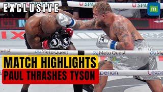 Mike Tyson Vs Jake Paul Match Highlights: Paul defeats Tyson in eight round boxing match