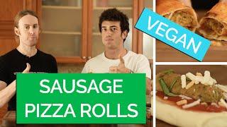 Vegan Sausage Pizza Roll RECIPE w The Vegan Zombie and Mario