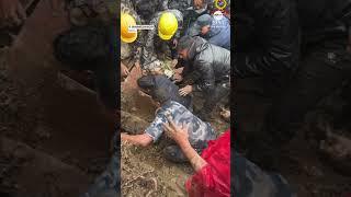 Police rescue 2-year-old boy buried in landslide #news #rescue #nepal #landslide