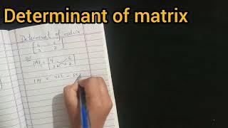 Determinant of 2x2 matrix || Class 9 #Amina Awan