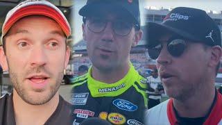 Denny Hamlin Talks About 23XI Racing Post-Race Chat; Hear From Austin Cindric & Daniel Suarez