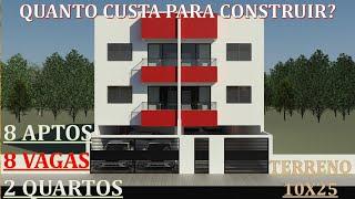 Prédio P135 - 10x25 - 8 apartamentos com 2 quartos 44m² - 8 vagas