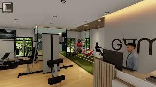 Small Fitness GYM Design Animation || GYM Interior Design