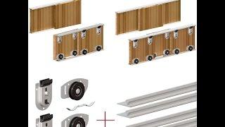 Ares Wardrobe Sliding Door gear - track kit for bottom rolling setup for DIY - Buller Ltd