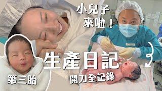 小兒子來啦！第三胎生產全記錄【第二次開刀】為何不順產？｜39週還開車工作雪糕店開張｜VLOG 44