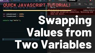 Swapping values from two variables   JavaScript beginner tutorial