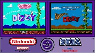 The Fantastic Adventures of Dizzy (NES VS Master System)side by side comparison