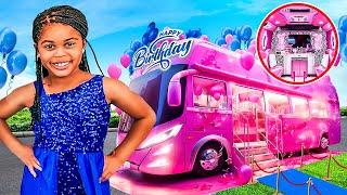 Pink BARBIE Party Bus SURPRISE : EPIC BIRTHDAY Celebration  | LAIYAFACE