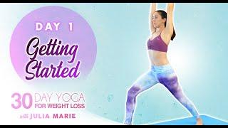 30 Day Yoga for Weight Loss Julia Marie  30 Minute Workout, Beginners Fat Burning, At Home | Day 1