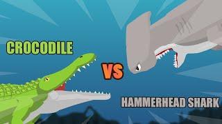 Crocodile vs Hammerhead Shark | Underwater Fight Club [S1] | Animal Animation