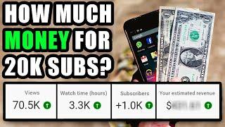 How much do I get paid with 20k subscribers? Small YouTube channel revenue explained!