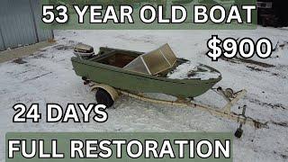 $900 - HALF-CENTURY OLD - Marketplace Boat Restoration - Start to Finish - 4k