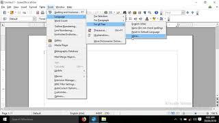 Open Office Writer Set Language