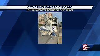 Yet another semitrailer is destroyed after driving under the Independence Avenue Bridge