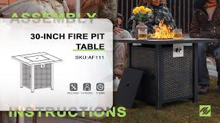 Nuu Garden® Outdoor 30 Inch Propane Gas Fire Pit Table | ASSEMBLY INSTRUCTIONS