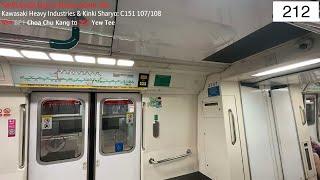 ⁴ᴷ [After failed catch] SMRT Trains, NSL Train Ride [CCK → Yew Tee] - Kawasaki C151 107/108