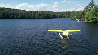 Nail-Biting Takeoff: Ultralight #Floatplane Battles Strong Winds on Muskoka Lake!