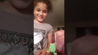 Avery Playing With A Frog --- Shout Out  Froggy Went A Knitting