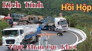 QUÁ HỒI HỘP | XE ĐẦU KÉO CƠ GIỚI MẤT ĐÀ VÀ PHA VƯỢT NHAU NGAY KHÚC CUA KHẮC NGHIỆT