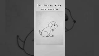 Easy drawing of a dog from number 6/ Drawing  step by step