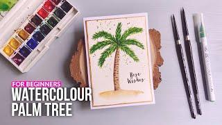 Learn How To Paint A Simple Palm Tree Using Watercolours & Make A Card