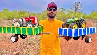 Big Tractor+Trolley Model Unboxing |Swaraj 855 FE 4WD |John Deere 5405 |Farming Equipment Supported