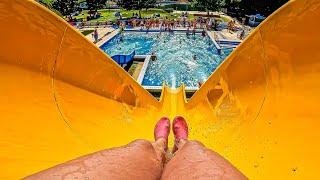 Yellow Kamikaze WaterSlide at Adrenaline Waterpark Zalakaros