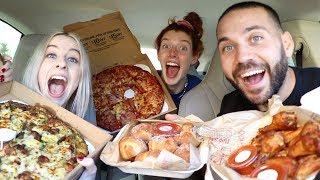 VLOG SQUAD GIRLS MUKBANG PIZZA AND WINGS!!