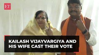 MP Elections: BJP candidate from Indore-1, Kailash Vijayvargiya and his wife Asha cast their vot