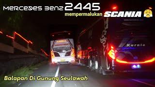 GILAAA TENAGANYA Mercedes Benz 2445 ‼️ Permalukan SCANIA Di GUNUNG  KURNIA AW VS HARAPAN INDAH