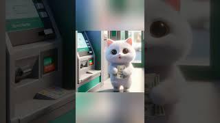 cat takes money from ATM #cat #cats