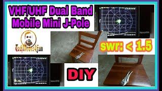 How to make VHF/UHF Dual Band Mini J-Pole Mobile Antenna | DIY | Tutorial