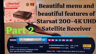 Beautiful new menu and beautiful features of Starsat SR 200-4K UHD Satellite Receiver.