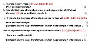 Zimsec June 2023, #8 Transformation solutions,  (shear, rotation & reflection explained)