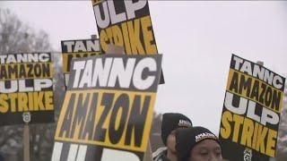 Teamsters pause protest against Amazon