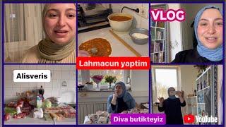 Günlük Vlog| Ailecek Lahmacun keyfimiz | Alisveris️| Diva Butikten ne aldim | minik kaza🩹