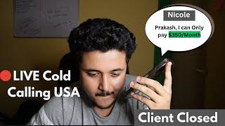  LIVE How I Closed $350/month Client in USA from India | Cold Calling Outreach in USA at Mid Night