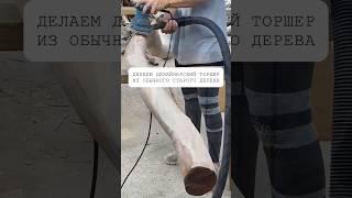 Делаем дизайнерский торшер из обычного старого дерева#интерьер #своимируками #дизайн #декор