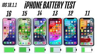 iPhone 16 vs 15 vs 14 vs 13 vs 12 vs 11 Battery Test | iOS 18.1.1 BATTERY TEST