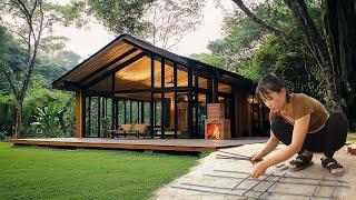 A GIRL Building a Dugout in the Rainforest, 30 DAYS Building a Log CABIN