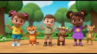 Safari Animal Sounds Song | Fun Nursery Rhyme for Kids – Learn Wild Animal Names & Sounds
