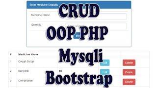CRUD 1 : Create Read Update Delete using OOP PHP Mysqli and Bootstrap