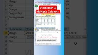 VLOOKUP in Multiple Columns