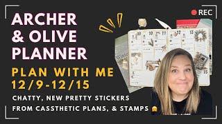 Archer & Olive Planner Weekly Plan with Me | Cassthetic Plans December Release, stamps, and ink