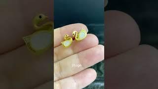 天然和田玉天鹅耳钉natural jade earring