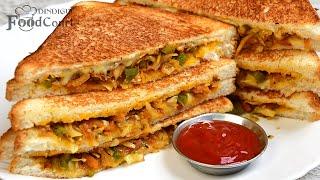 Veg Sandwich Recipe/ Vegetable Sandwich/ How To Make Cheesy Veg Sandwich