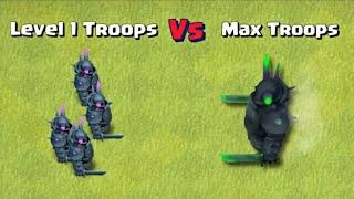 Level 1 Troops vs Max Level Troop | clash of clans