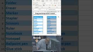 Drag and drop trick in excel  #excel #shortcut