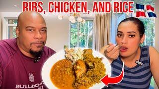 Dominican RICE & BEANS Recipe with Ribs & Chicken! [Simple & Delicious]